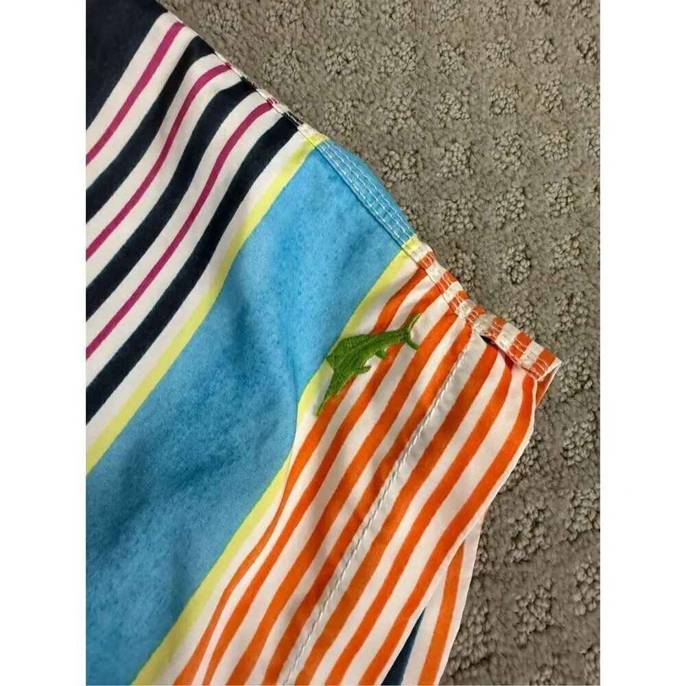 Tommy Bahama XXL Multicolor Striped Swim Trunks